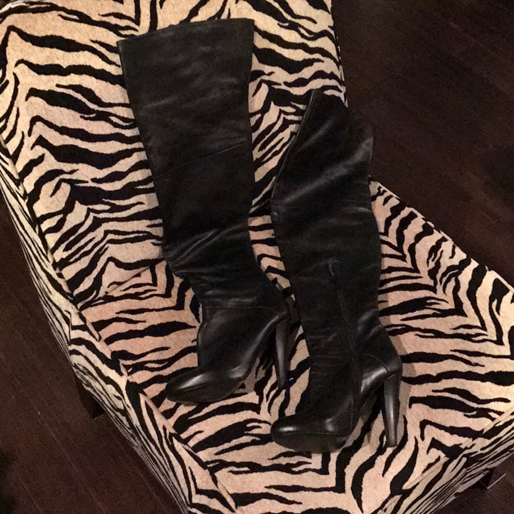 Black thigh high boots